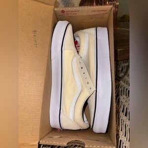 Vans Womens Beige and White Sneakers